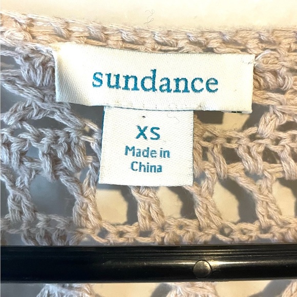 Sundance Catalog Tan Crocheted “Fosette Cardigan” Size X-Small Oversized - Picture 4 of 8